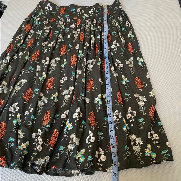 Natural Life Gray Multicolor Floral Print Addie Midi Skirt Size XL - Picture 6 of 13